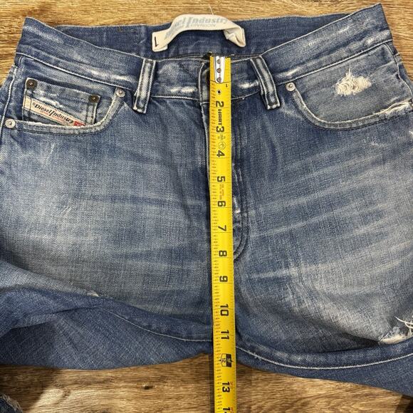 Vintage Diesel Industry Jeans Mens 36 Blue Distressed Made in Italy Button Fly - Picture 13 of 16